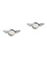 ფოტო #1 პროდუქტის Grogua Diamond Accent and Mother of Pearl Earrings (1/20 ct. t.w.) in Sterling Silver