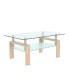 Modern Clear Glass Coffee Table for Living Room