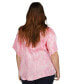 ფოტო #2 პროდუქტის Plus Size Petal-Print Short-Sleeve Top