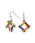 ფოტო #1 პროდუქტის Colorful Statement Fashion Multicolor CZ Bars Geometric Square Dangle Earrings For Women Prom Fish Hook