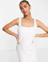 Фото #4 товара In The Style exclusive sequin square neck midi dress in winter white