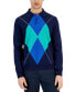 Фото #1 товара Men's Argyle Long Sleeve Rugby Sweater, Created for Macy's