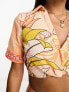 Фото #3 товара River Island co-ord crop beach shirt in orange tropical print