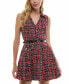 ფოტო #1 პროდუქტის Juniors' Belted Bouclé Fit & Flare Dress