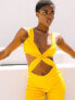 Labelrail x Eva Apio twist front jumpsuit in mustard yellow