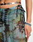 Фото #9 товара COLLUSION renaissance print knitted skirt in blue