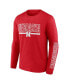 Фото #2 товара Men's Scarlet Nebraska Huskers Big and Tall Two-Hit Graphic Long Sleeve T-shirt