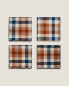 Фото #2 товара Pack of check cotton linen napkin (pack of 4)