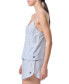 ფოტო #5 პროდუქტის Women's 2-Pc. Striped Cami & Boxer Pajamas Set