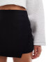 Фото #5 товара ASOS DESIGN asymmetric wrap bengaline skort in black