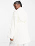 Фото #3 товара ASOS DESIGN crimped rib faux fur mini robe in cream