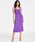 Women's Side-Shirred O-Ring Midi Dress Passion Purple, XS - фото #1