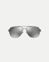 Фото #3 товара Ralph Lauren Pilot sunglasses with silver mirrored lens in semi-shiny dark gunmetal