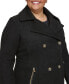 Фото #4 товара Women's Plus Size Notched-Collar Double-Breasted Cutaway Coat