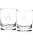 Фото #1 товара Monogram Double Old Fashioned Glasses, Set of 2