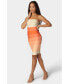 Women's Strapless Colorblock Bandage Midi