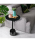 Фото #7 товара Aluminum Frame Round Side Table With Marble Top And Adjustable Height, Black
