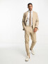 Only & Sons slim fit linen mix suit jacket in beige