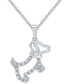 Фото #1 товара Macy's diamond Dog 18" Pendant Necklace (1/10 ct. t.w.) in Sterling Silver