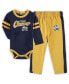 Фото #2 товара Костюм для малышей бренда OuterStuff - Комплект в цветах NAVY, GOLD "Литтл Кикер" с длинным рукавом и штанами.