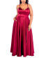 Фото #1 товара Trendy Plus Size Satin Sleeveless Gown