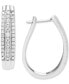 Diamond Three Row Oval Hoop Earrings (1/2 ct. tw.) in 10k White or Yellow Gold