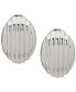 ფოტო #1 პროდუქტის Silver-Tone Ridged Oval Clip-On Button Earrings