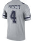 Фото #4 товара Men's Dak Prescott Silver Dallas Cowboys Inverted Legend Jersey