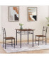 3-Piece Kitchen Dining Room Table Set Retro Brown Chair