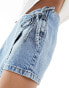 Фото #4 товара ASOS DESIGN denim skort in midwash blue