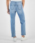 Фото #2 товара Petite Mid-Rise Pull-On Straight Jeans, Created for Macy's