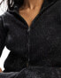 Фото #6 товара Weekday Cut tight fit zip through hoodie in black