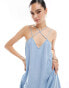 Pimkie strappy v neck midaxi dress in light blue