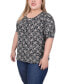 Фото #3 товара Plus Size Short Sleeve Balloon Sleeve Top