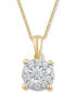 Фото #1 товара Macy's diamond Halo 18" Pendant Necklace (1/3 ct. t.w.) in 14k White, Yellow or Rose Gold
