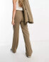 Pull&Bear linen tailored trouser co-ord in dark sand