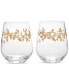 Фото #1 товара Gilded Stemless Wine Glass, Set of 2, Created for Macy's
