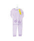 Пижама Hudson Baby Cotton Pajama Set, Lilac Stripe