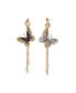 ფოტო #1 პროდუქტის Women's Green Embellished Butterfly Drop Earrings