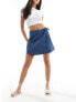 Фото #7 товара Pieces denim wrap skirt in mid blue with heart print