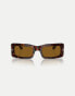 Фото #3 товара Persol francis rectangle sunglasses in tortoise with brown lens in dark brown