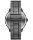 Men's Black Stainless Steel Bracelet Watch 46mm Gift Set