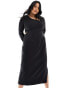 Фото #2 товара Pretty Lavish Curve long sleeve midaxi dress in black