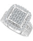 ფოტო #1 პროდუქტის Diamond Princess Cluster Engagement Ring (3 ct. t.w.) in 10k White Gold