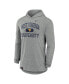 ფოტო #3 პროდუქტის Men's Heather Gray West Virginia Mountaineers Blitz Hoodie Long Sleeve T-Shirt