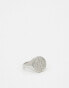 Фото #1 товара ASOS DESIGN round hammered signet ring in silver tone