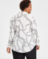 Фото #2 товара Plus Size Printed Collared Button Front Top, Created for Macy's