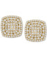 ფოტო #3 პროდუქტის Diamond Cushion Cluster Stud Earrings (1 ct. t.w.) in 14k Gold, Created for Macy's