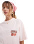 Miss Selfridge cherry back print oversized t-shirt in pink