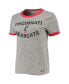 Women's Heathered Gray Cincinnati Bearcats Siro Slub Tri-Blend Ringer T-shirt